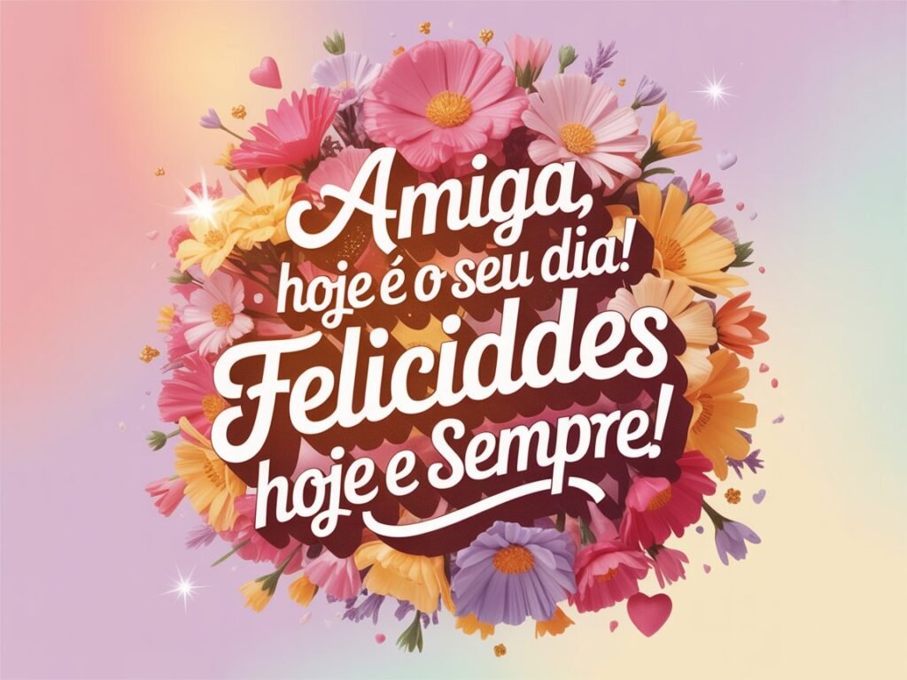 Parabéns amiga Texto pequeno