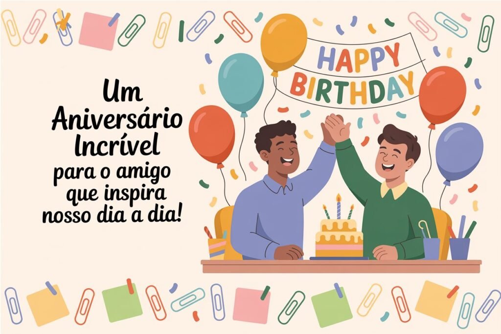 Feliz Aniversário ao Amigo de Trabalho