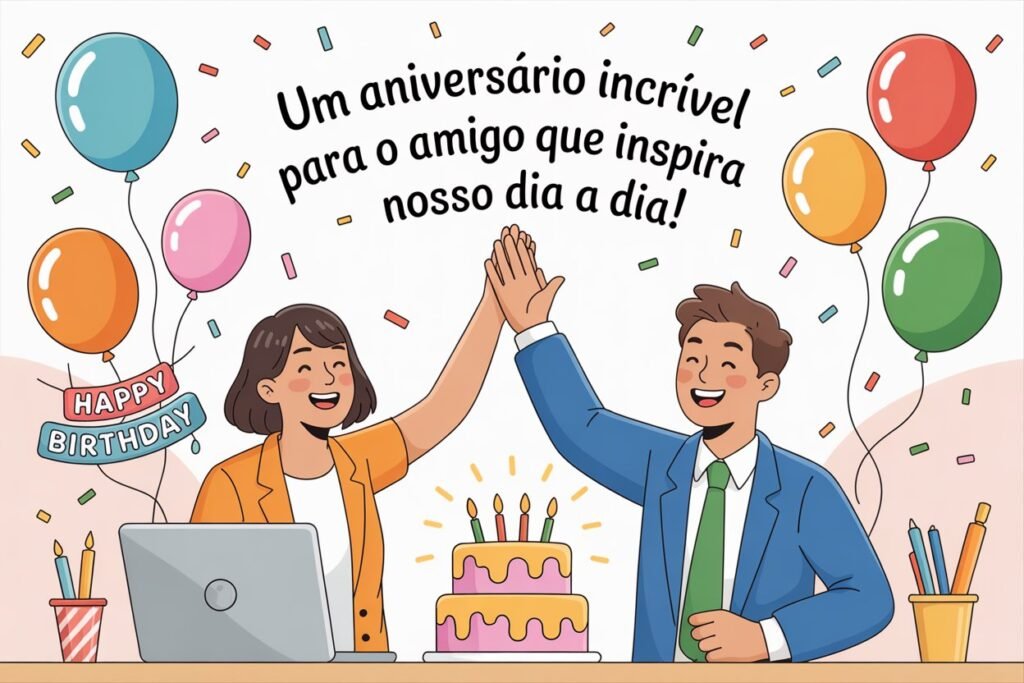 Feliz Aniversário ao Amigo de Trabalho