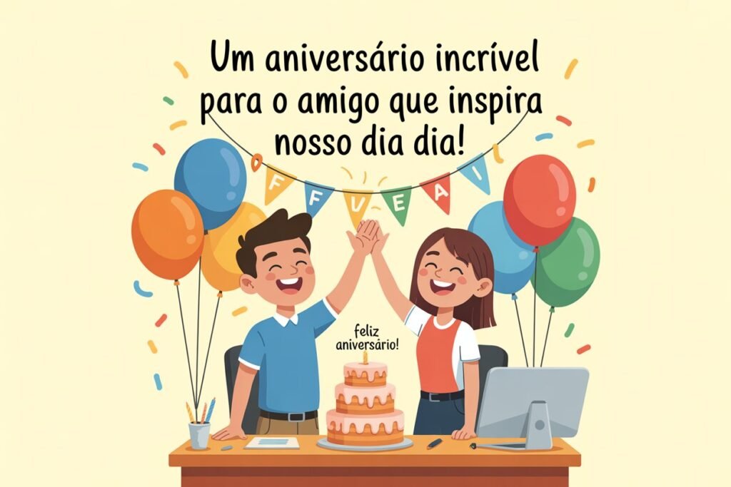 Feliz Aniversário ao Amigo de Trabalho