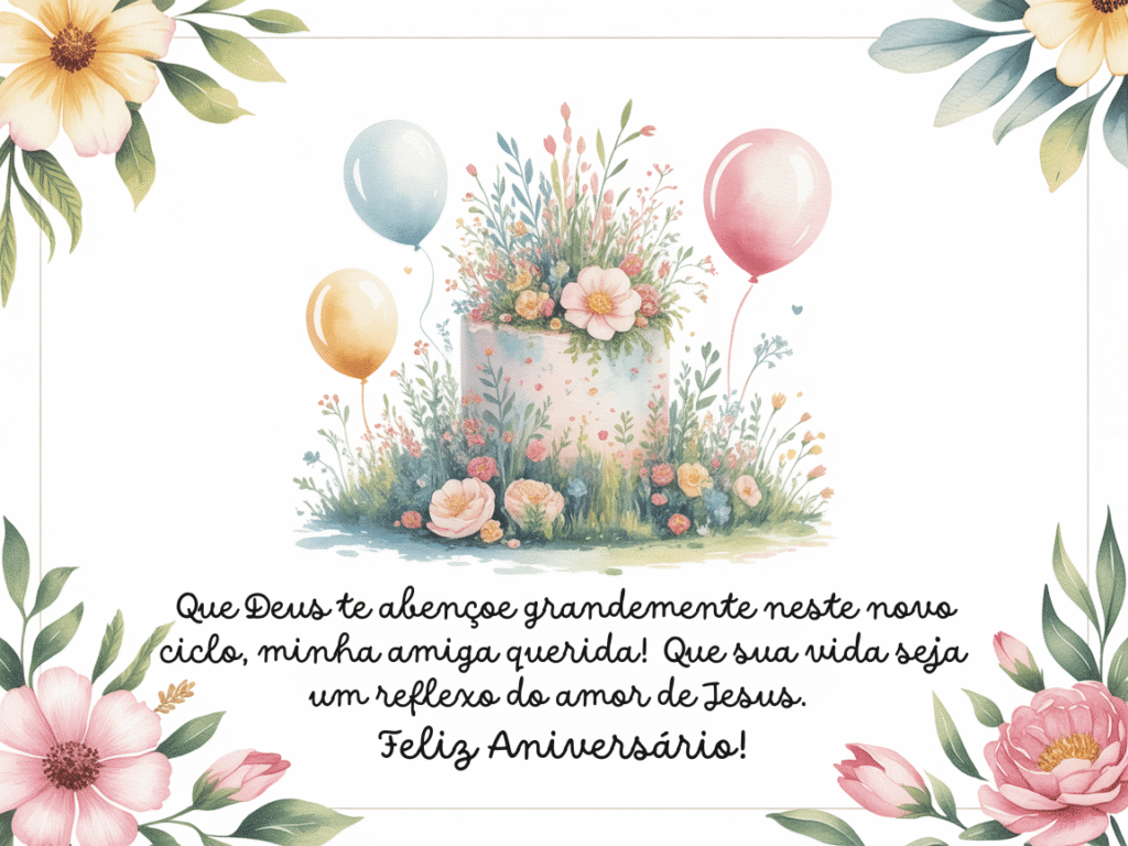 Feliz Aniversário para Melhor Amiga Evangélica