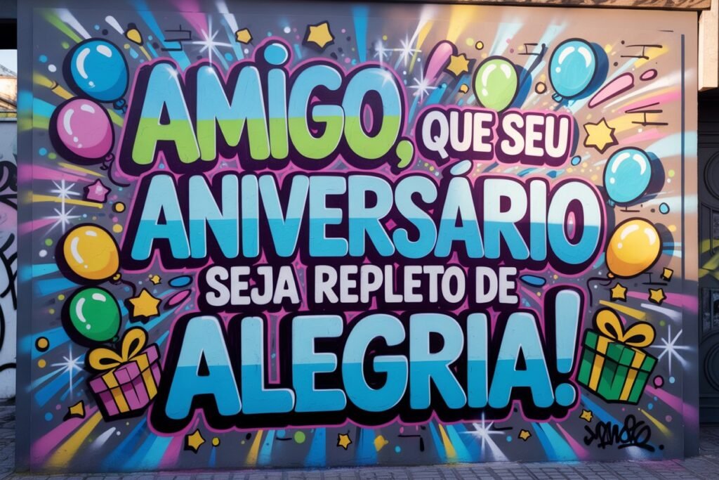 Feliz aniversário amigo especial texto grande