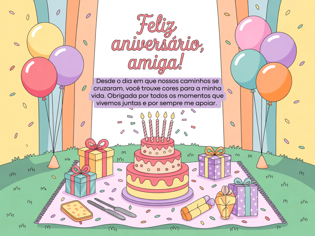 Feliz aniversário para melhor amiga do mundo