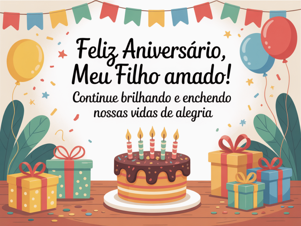 Imagens com frase de aniversário para filho​