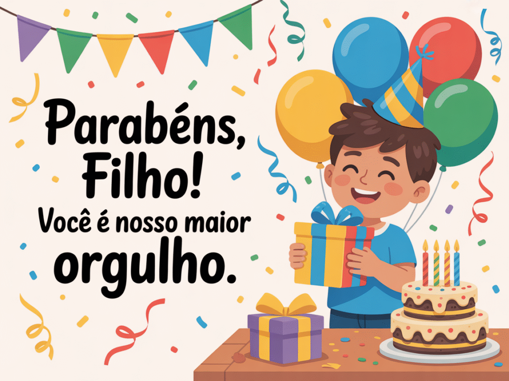 Imagens com frase de aniversário para filho​