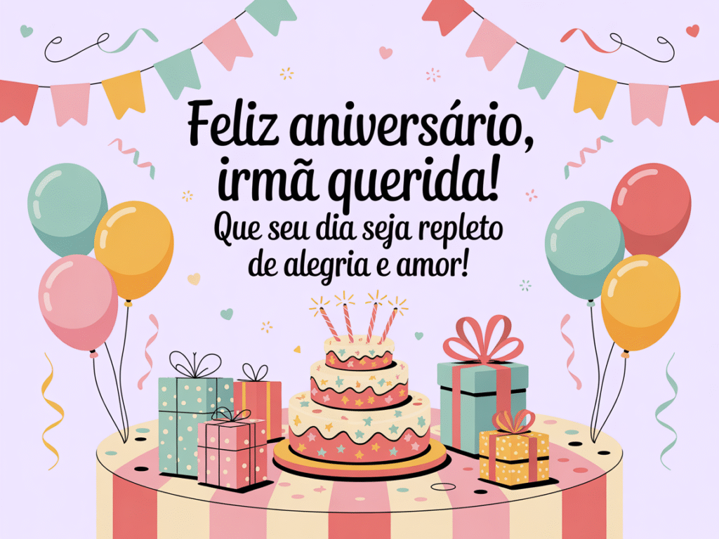 Imagens com frase de aniversário para irmã​