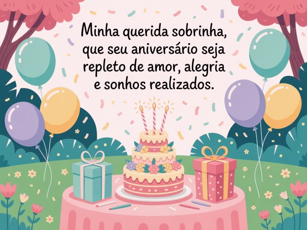 Imagens com mensagem de aniversário emocionante para sobrinha​