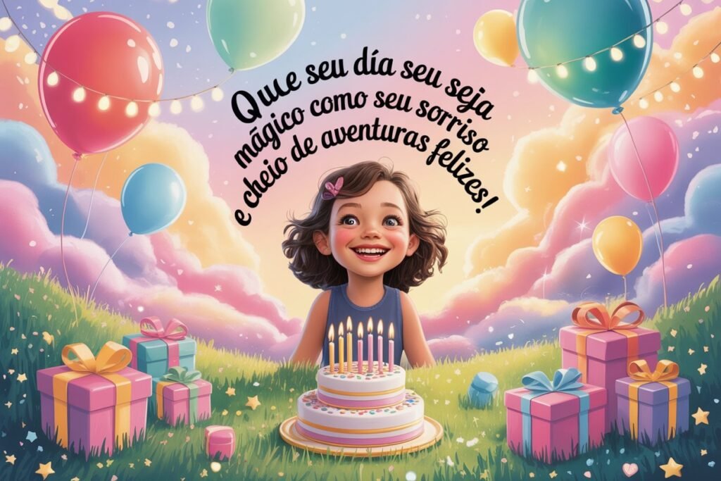 Imagens com mensagem de aniversário para criança​