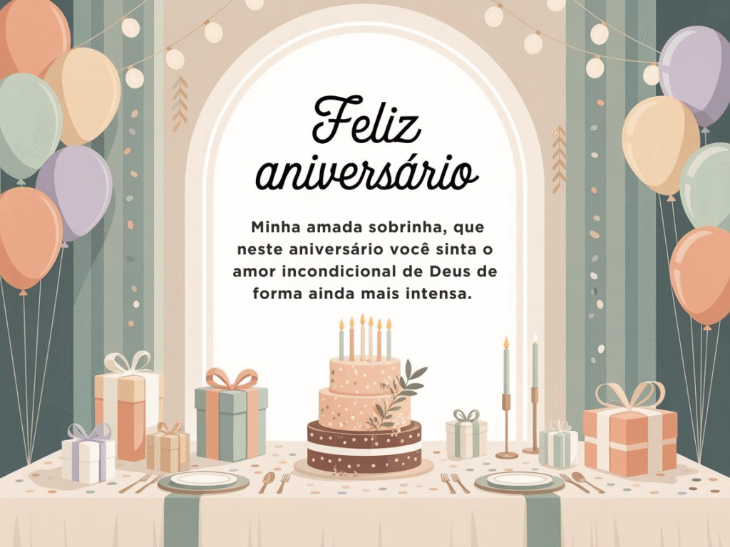 Mensagem de aniversário emocionante para sobrinha evangélica