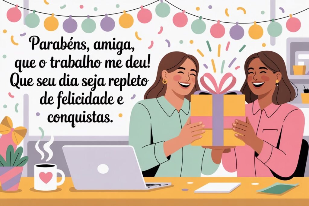 Mensagem de aniversário para amiga de trabalho