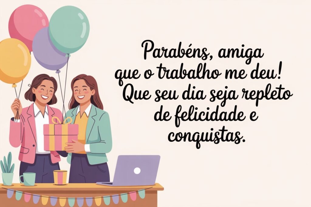 Mensagem de aniversário para amiga de trabalho