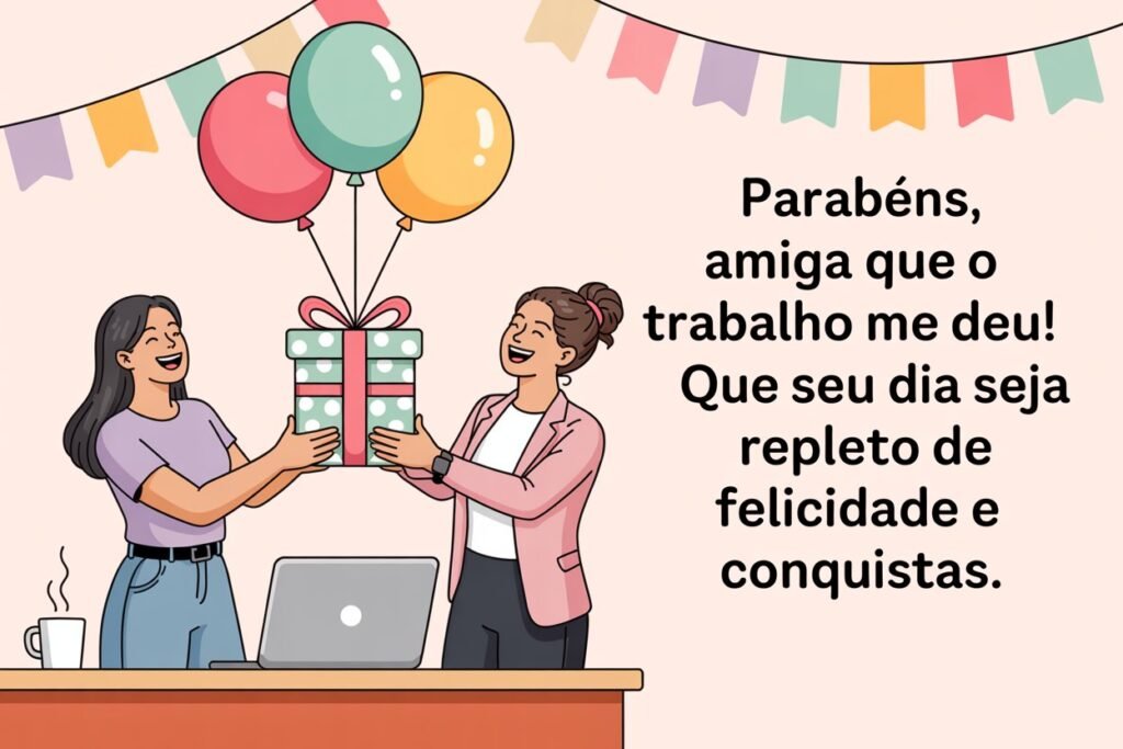 Mensagem de aniversário para amiga de trabalho