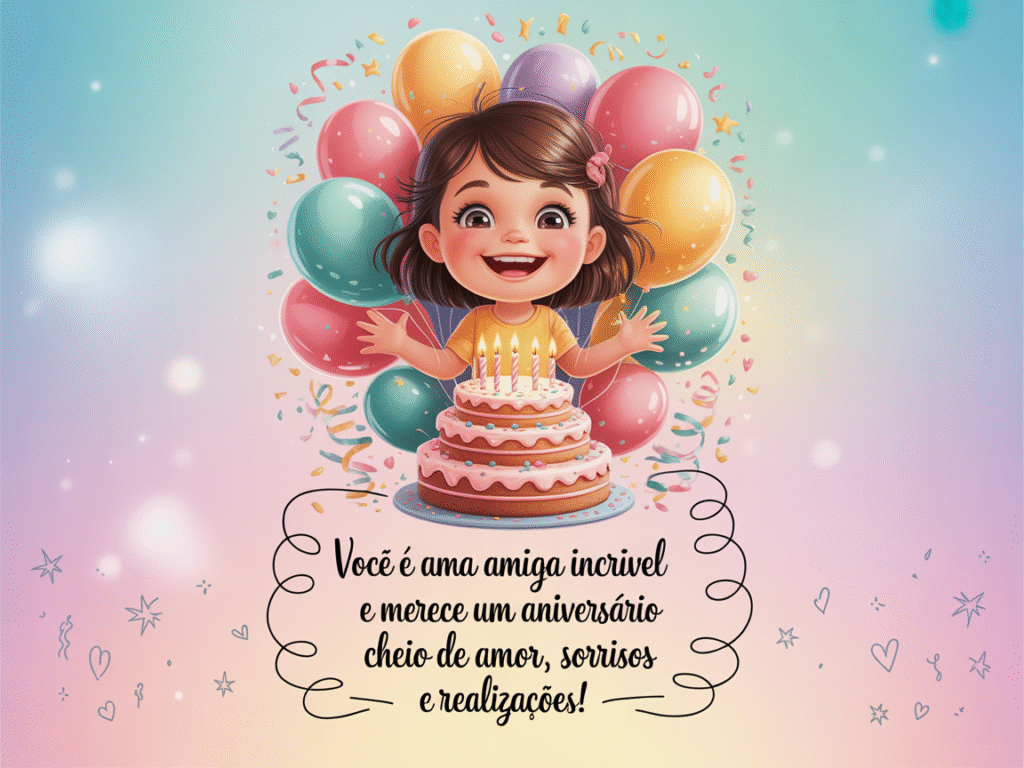 Mensagem de aniversário para amiga para copiar e colar