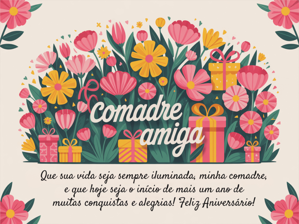 Mensagem de aniversário para comadre amiga