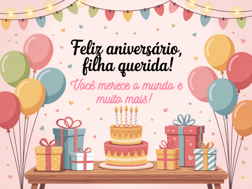 Mensagem de aniversário para filha WhatsApp