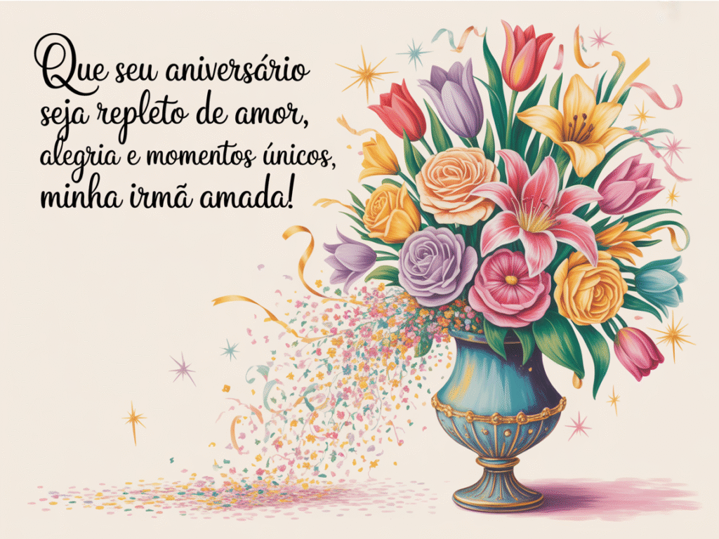 Mensagem de feliz aniversário para irmã