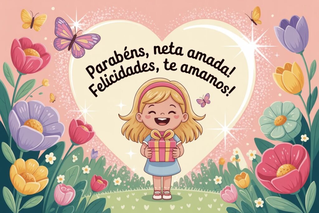 Parabéns, neta amada, você ilumina nossas vidas!
