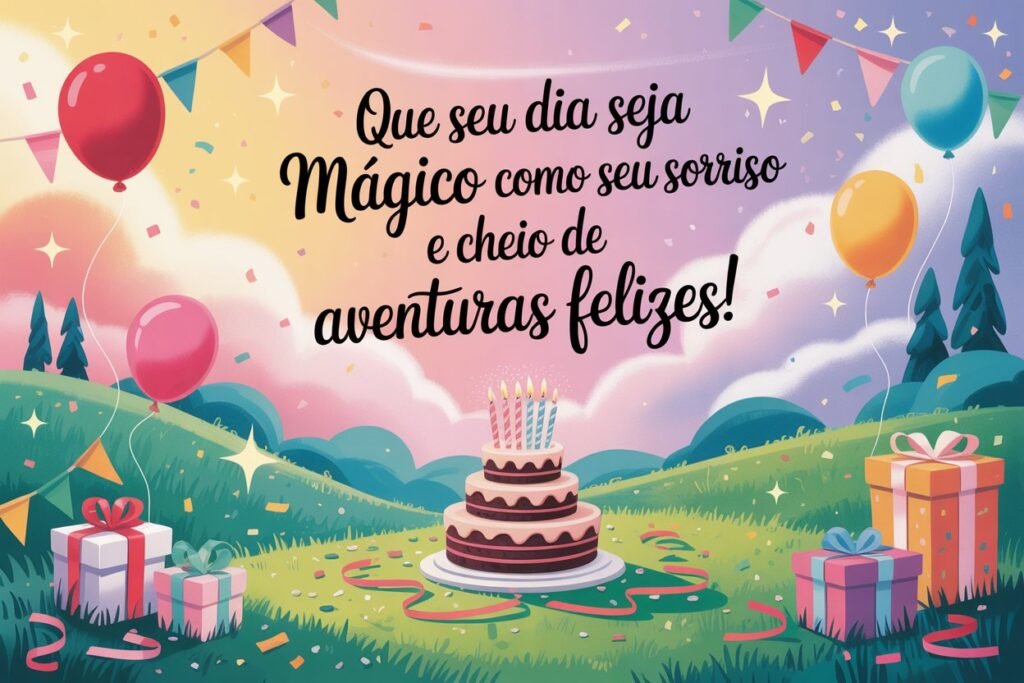 Imagens com mensagem de aniversário para criança