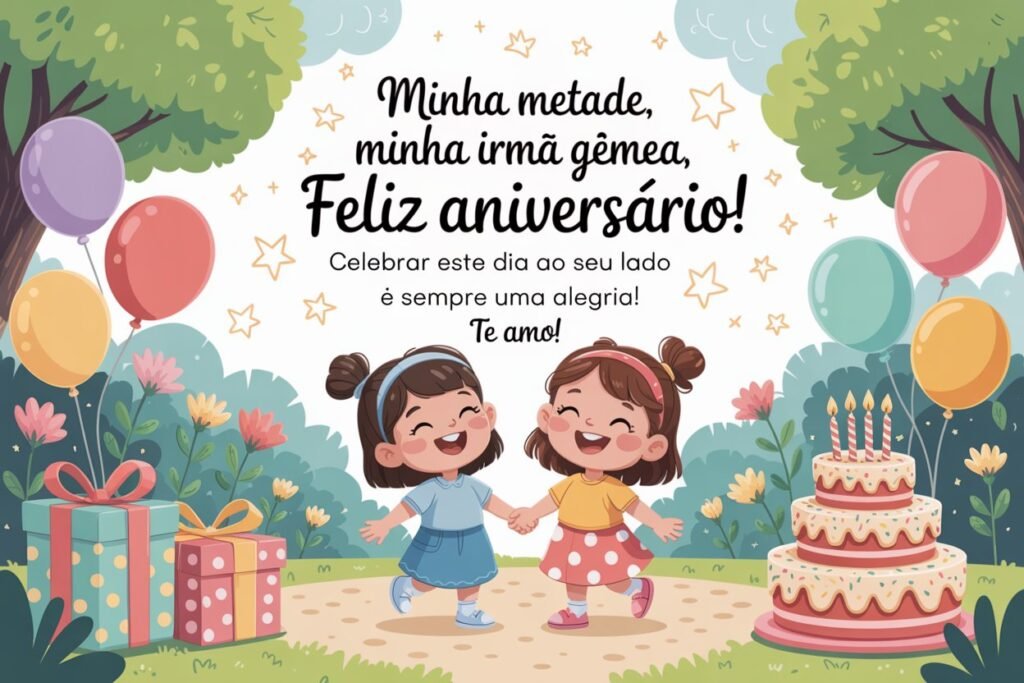 Texto de aniversário para irmã gêmea