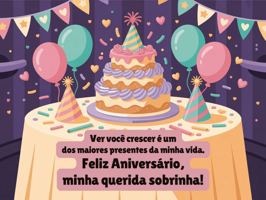 Mensagem de aniversário emocionante para sobrinha