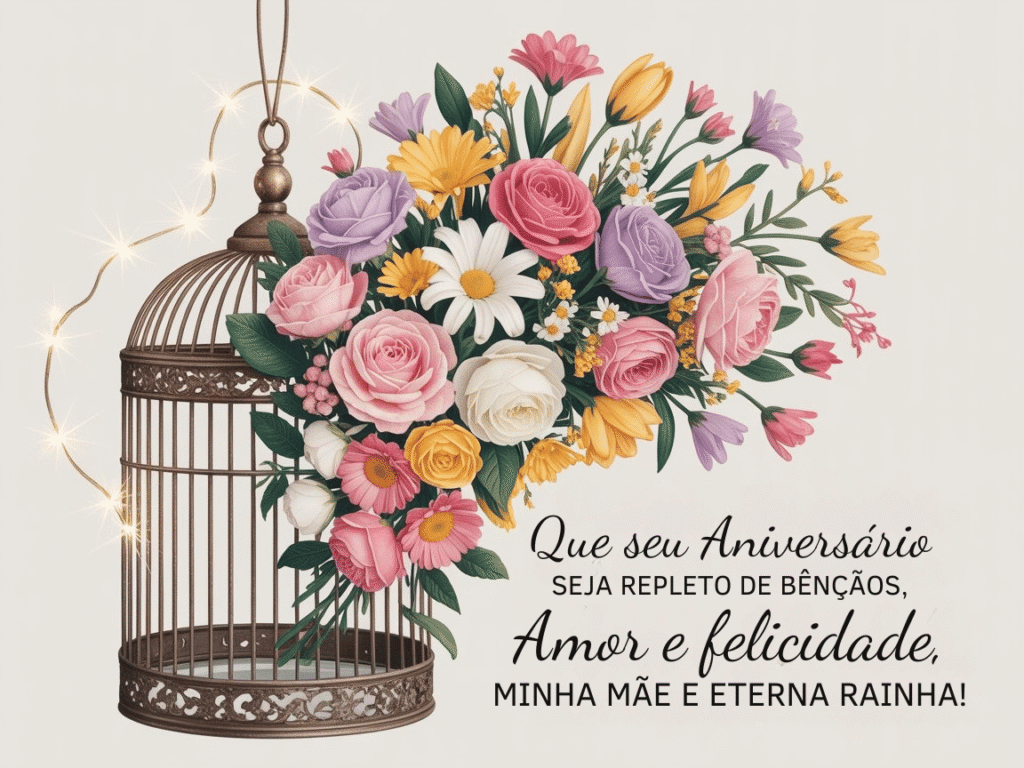 Feliz aniversário, mãe, minha rainha que Deus te abençoe