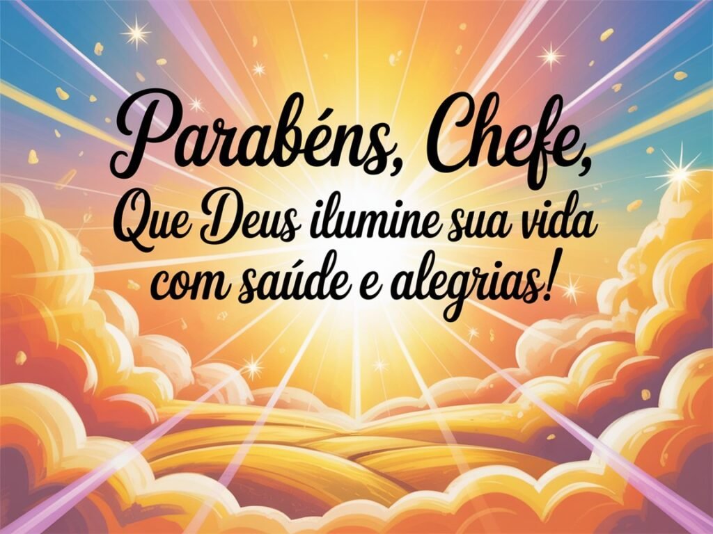 Parabéns, chefe, que Deus te abençoe