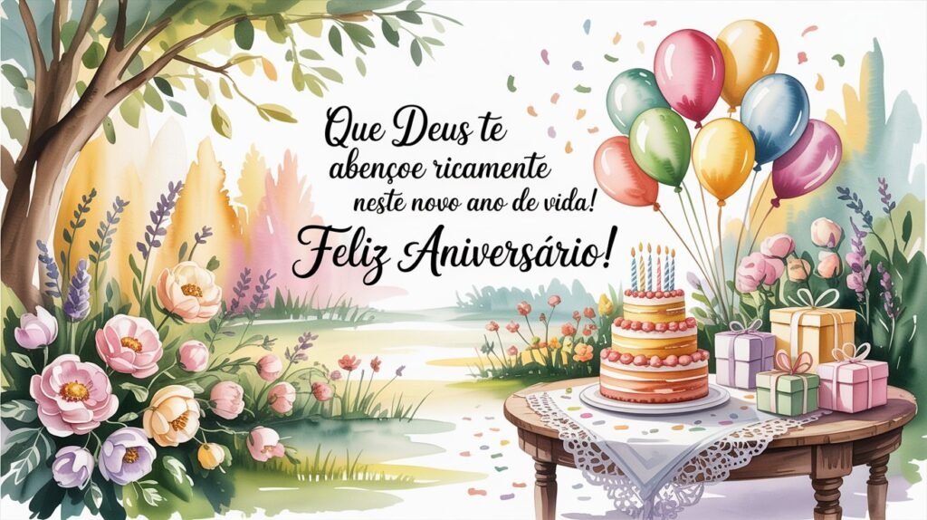 Que Deus te abençoe ricamente neste novo ano de vida! Feliz Aniversário!