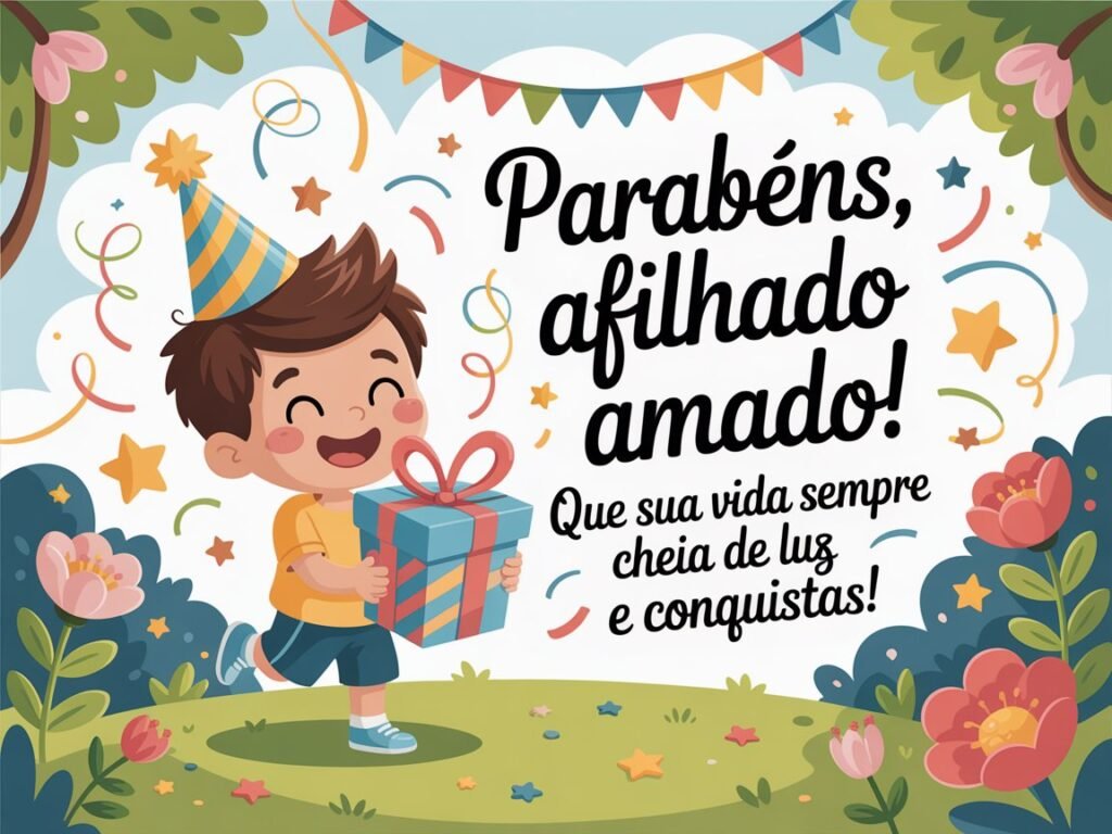 Mensagem de aniversário para afilhado para WhatsApp