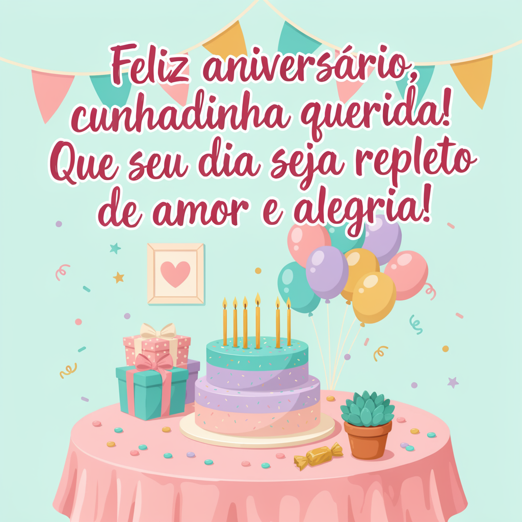 Frases curtas de aniversário para cunhadinha querida