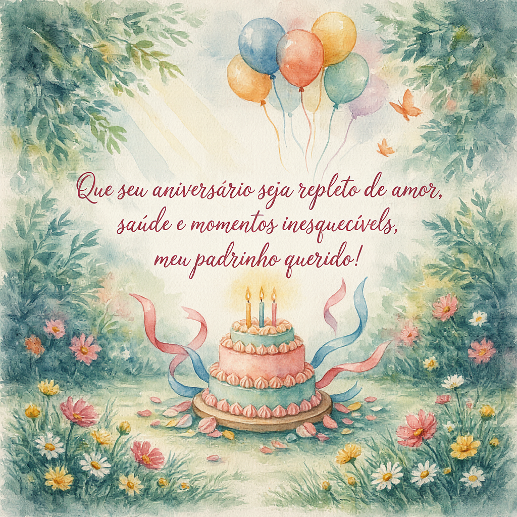 Feliz Aniversário, Padrinho Texto Grande