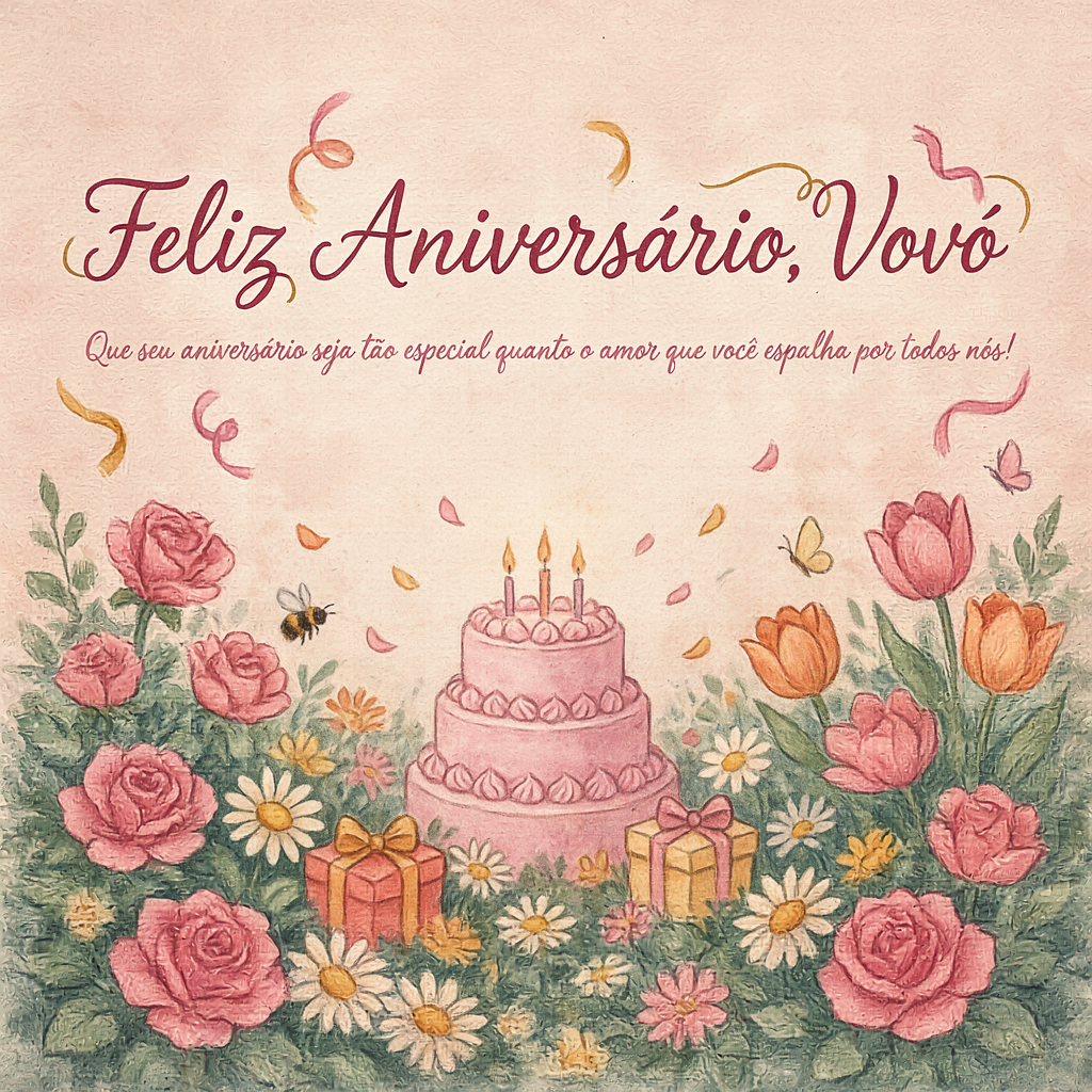 Vovó, parabéns! Te amo imensamente, felicidade sempre!