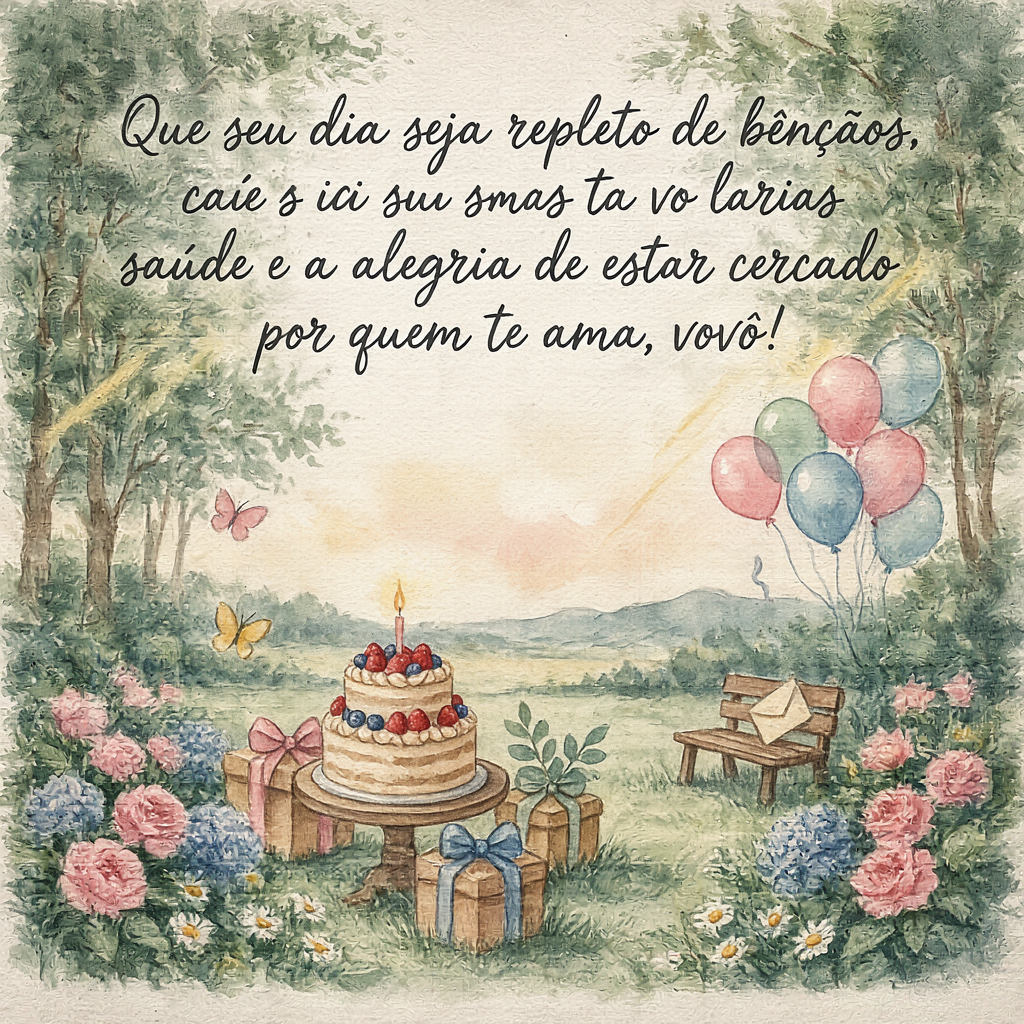 Feliz aniversário vovô texto grande