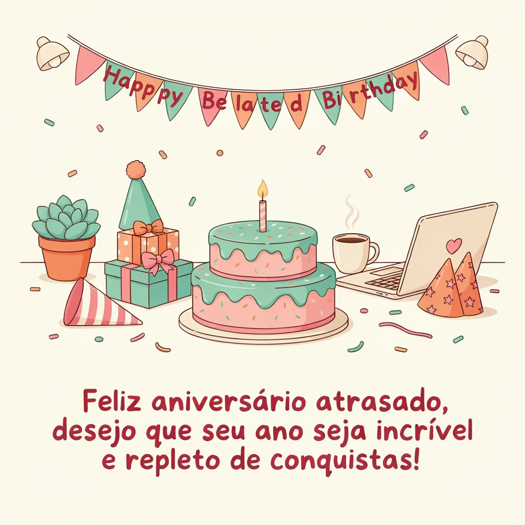 Mensagem de Aniversário Atrasado para Colega de Trabalho