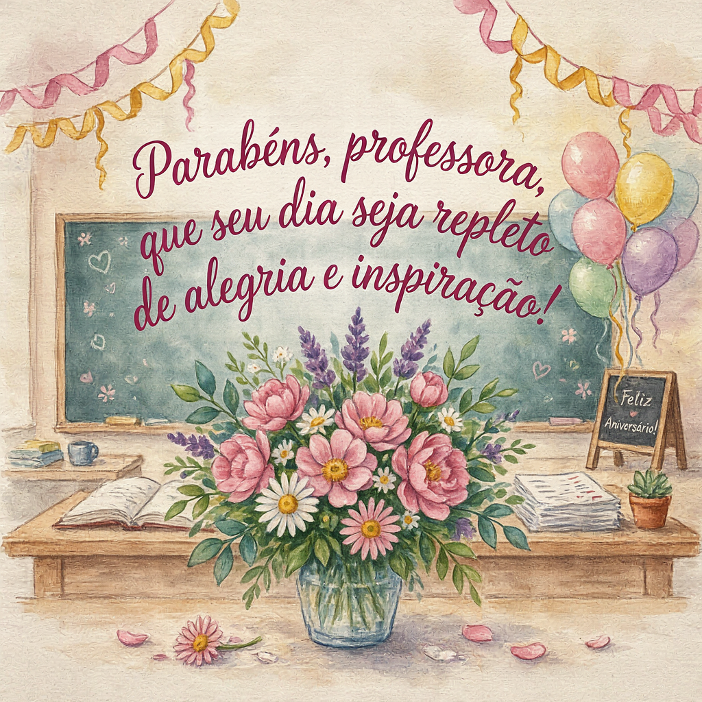 Feliz Aniversário Professora