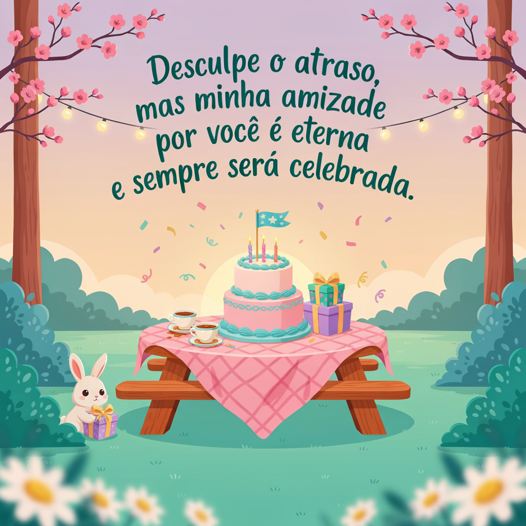 Mensagem de Aniversário Atrasado para Amiga