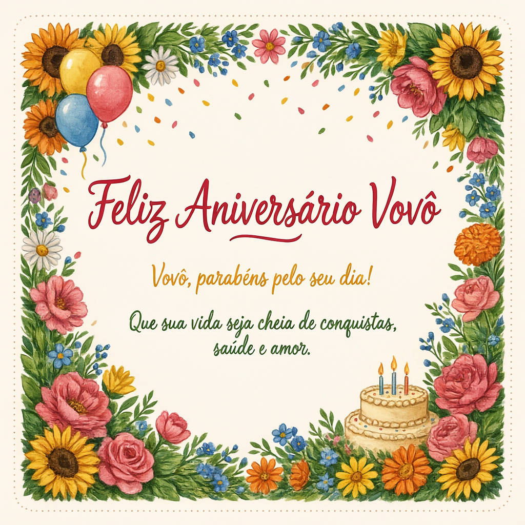 Parabéns, vovô! Você é nosso maior tesouro.