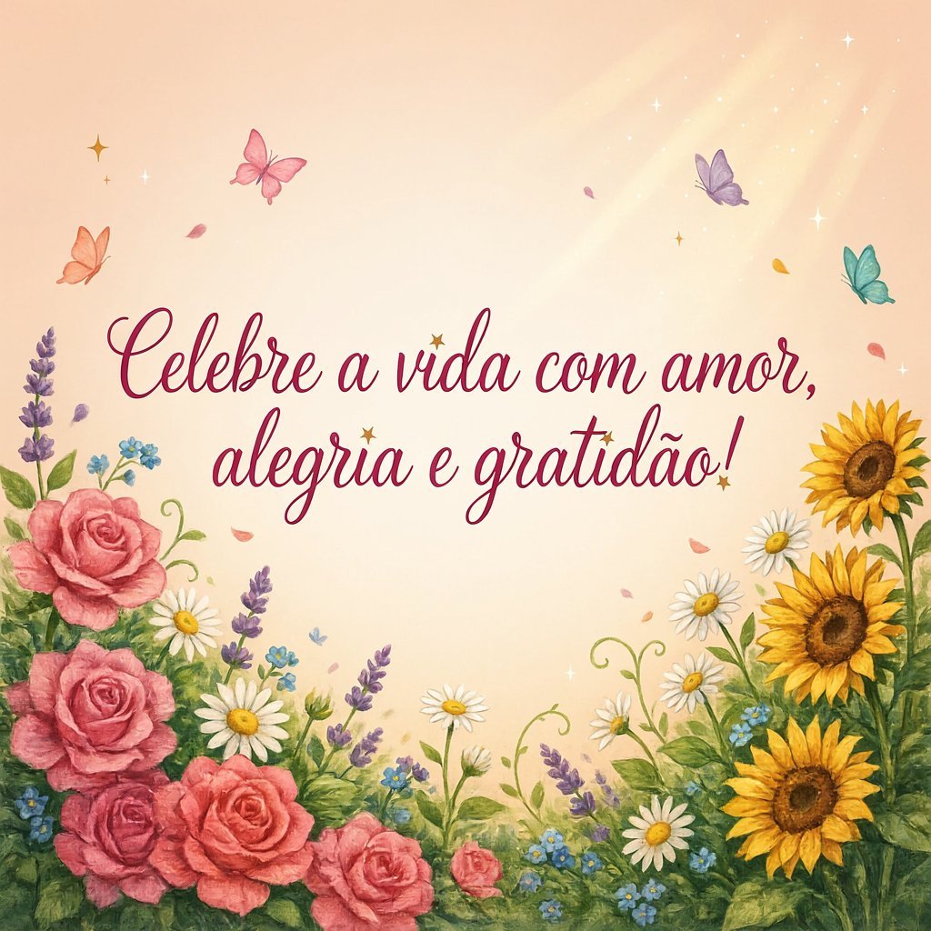 Celebre a vida com amor, alegria e gratidão!