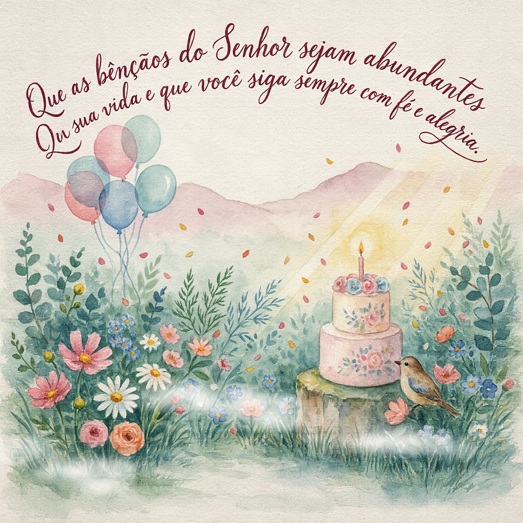 Mensagem de aniversário com versículo bíblico