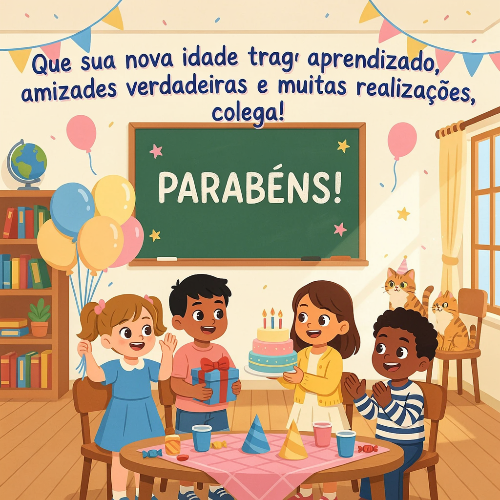 Feliz Aniversário Colega De Escola