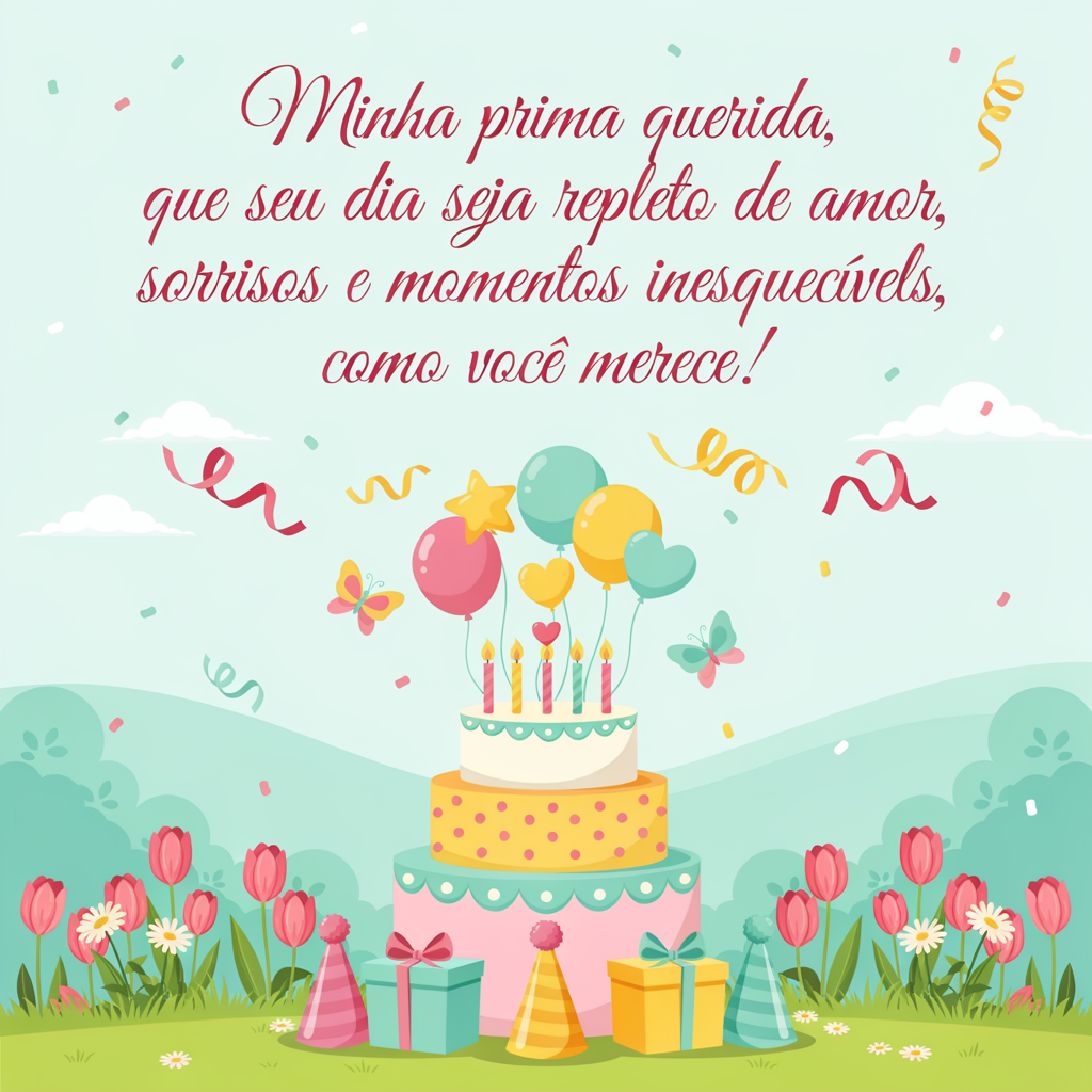 Texto parabéns prima ❤ texto grande