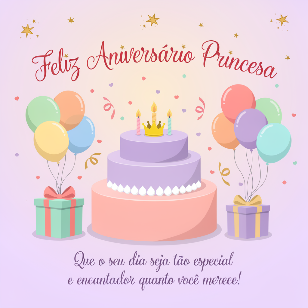 Parabéns, princesa! Deus ilumine seu novo ano!
