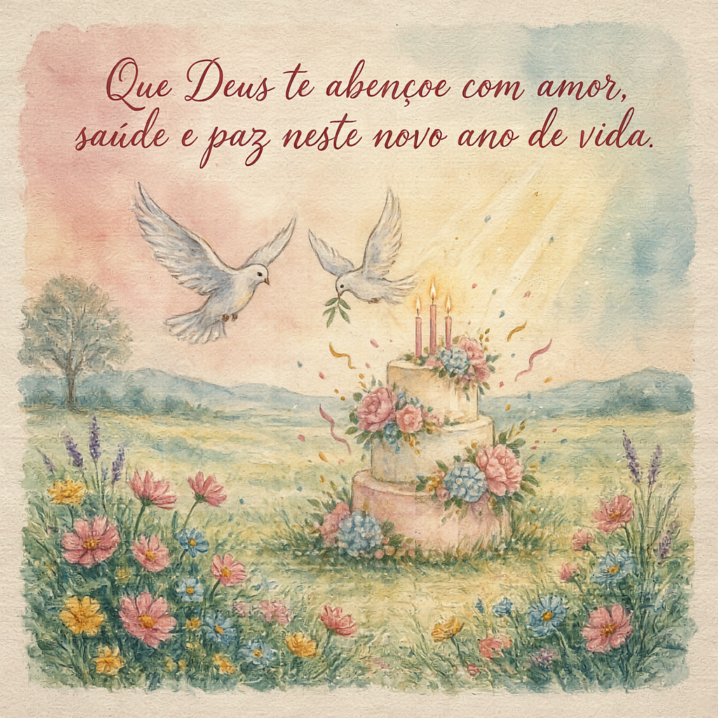 Mensagem de aniversário com palavras de Deus