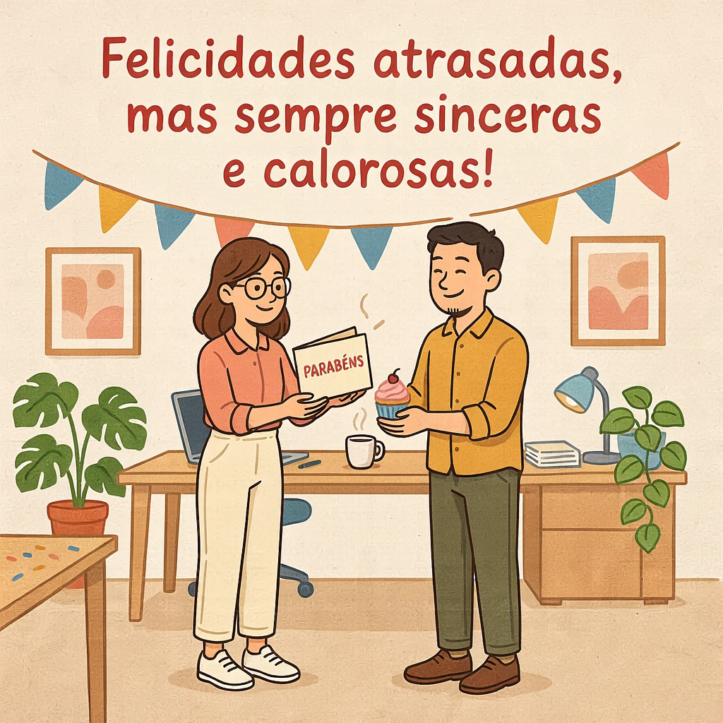 Imagens com mensagem de aniversário atrasado para amiga