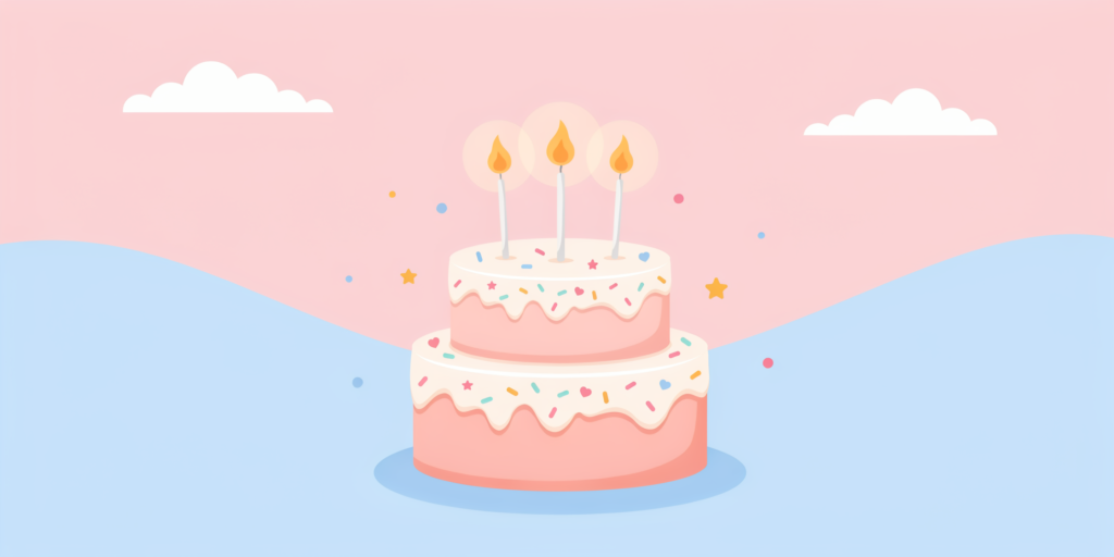Mensagem de Aniversário com Bolo para WhatsApp