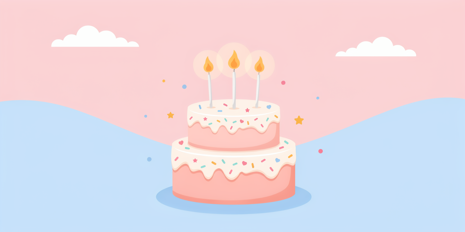 Mensagem de Aniversário com Bolo para WhatsApp