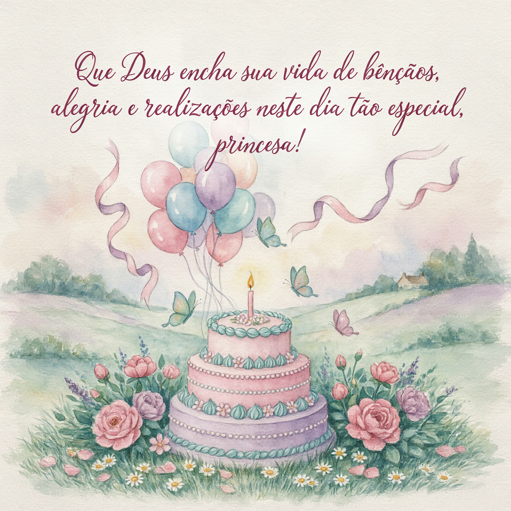 Feliz Aniversário Princesa Que Deus Te Abençoe