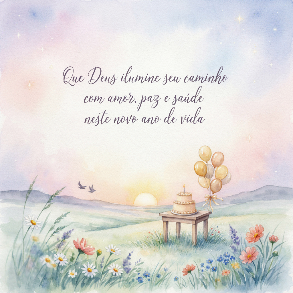 Mensagem de Aniversário com a Benção de Deus