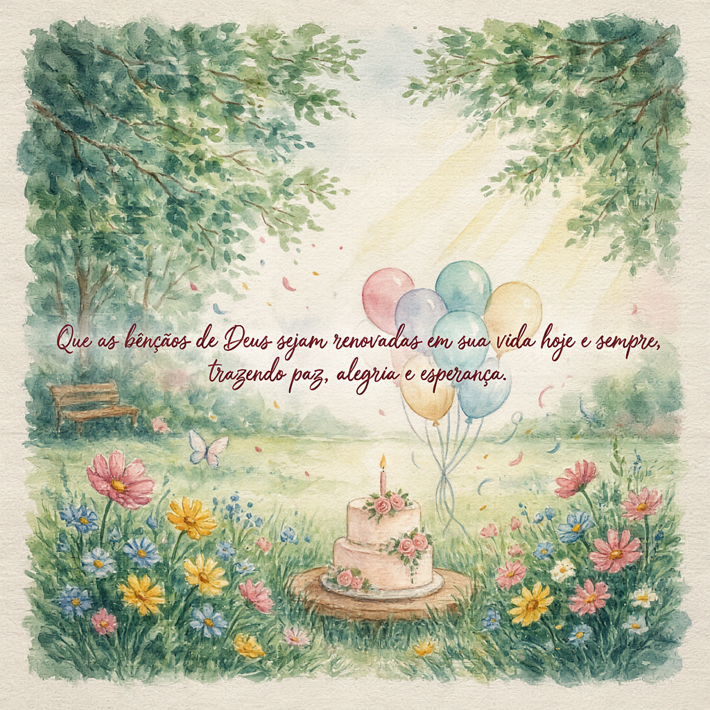 Feliz Aniversário Simples e Bonito Evangélico